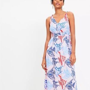Women's Fish Double Side Tie Maxi Dress